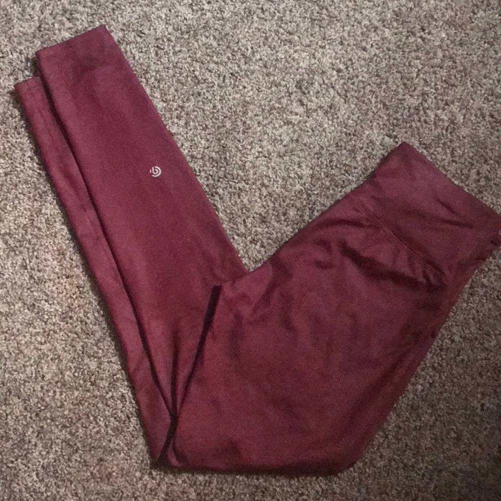 Champion shiney maroon leggings size small